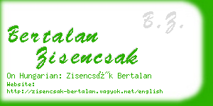 bertalan zisencsak business card